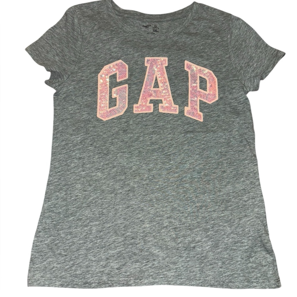 GAP Gray T-Shirt with Pink Logo